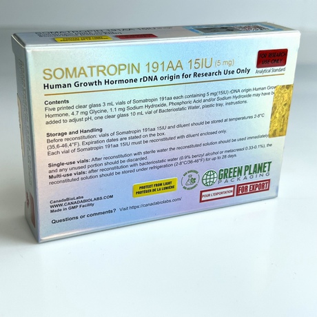 Фото 4 - Соматропиін Канада (Canada Peptides Somatropin 191aa) 5фл 15МО