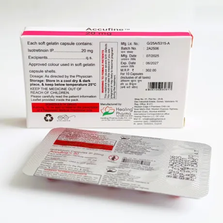 Фото 3 - Аккуфін Ізотретиноїн (Accufine isotretinoin) 20мг 10капс